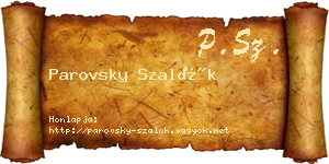 Parovsky Szalók névjegykártya